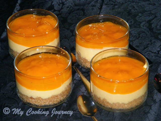 Egg less mango cheese cake %%