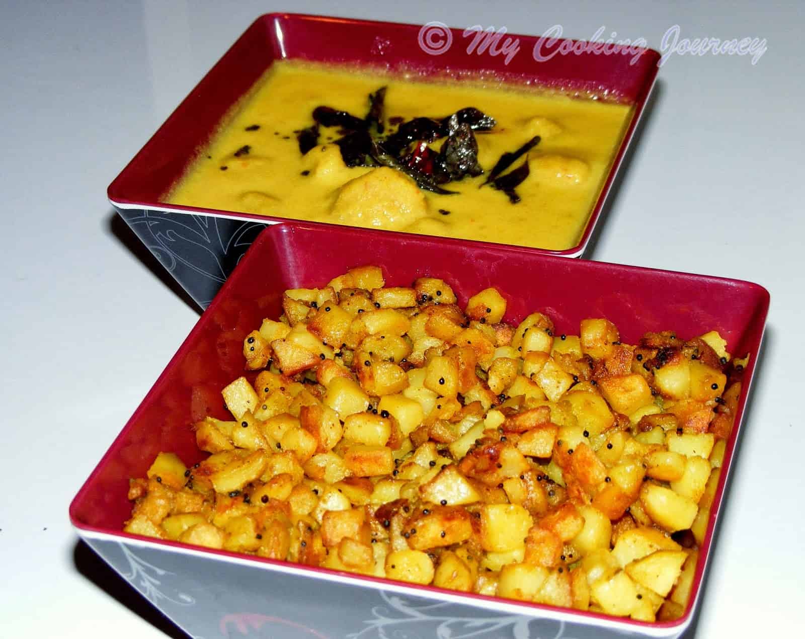 More Kuzhambu with Urulaikizhangu Curry – Spiced Buttermilk Stew with Roasted Potatoes