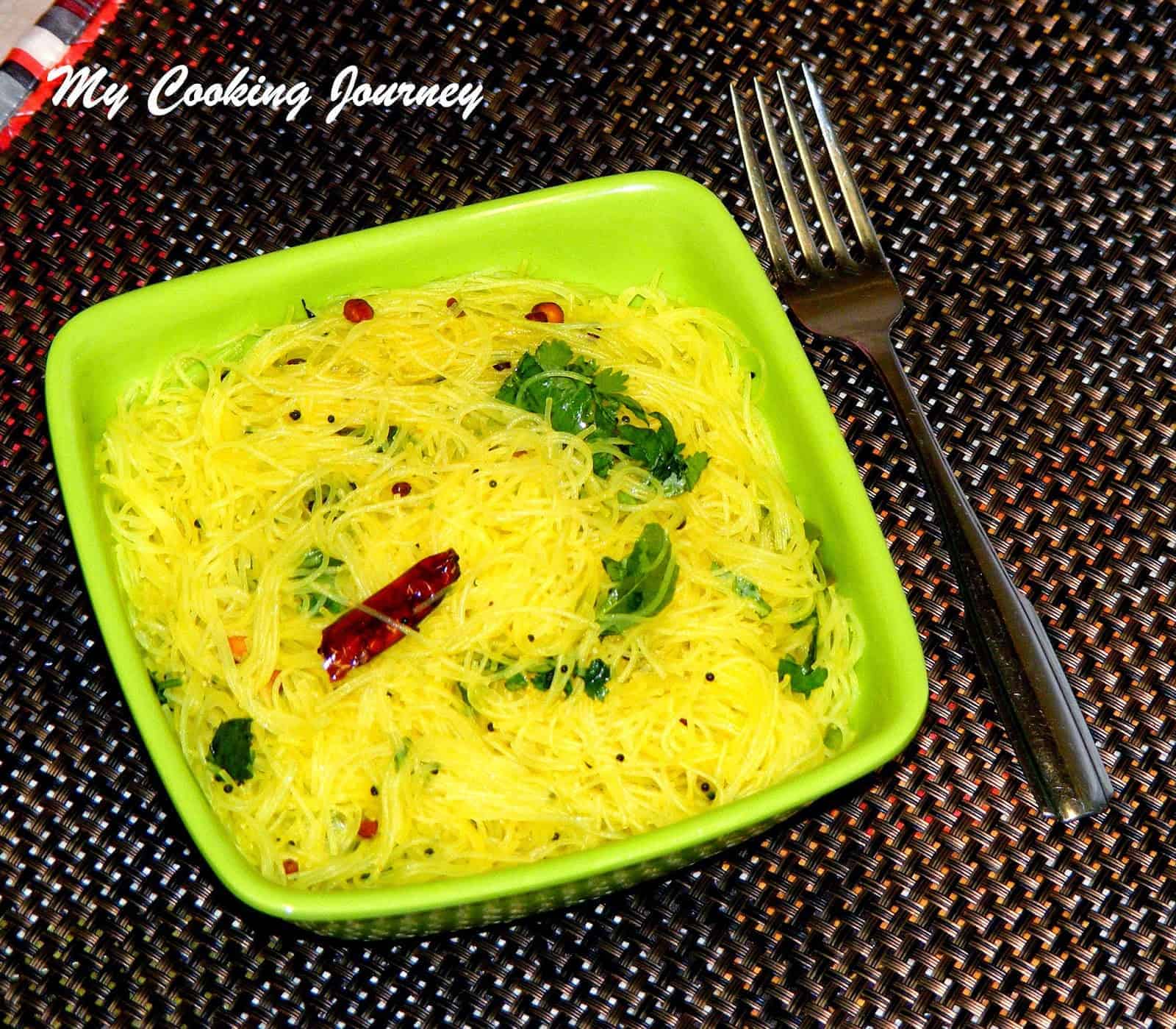 Lemon Sevai – Lemon flavored Savory Rice Sticks