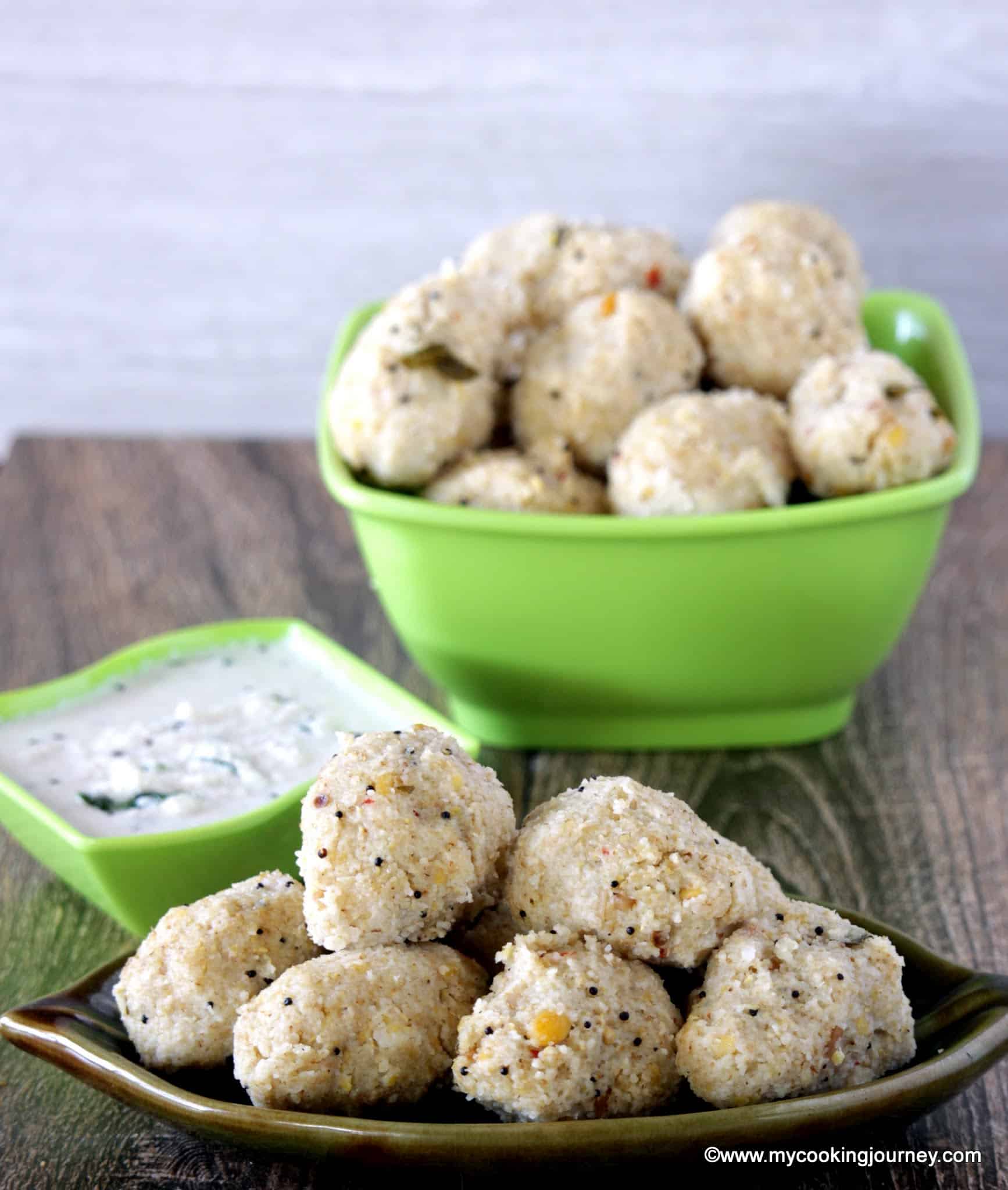 G for Godhumai Rava Pidi Kozhukattai – Broken Wheat Savory kozhukattai