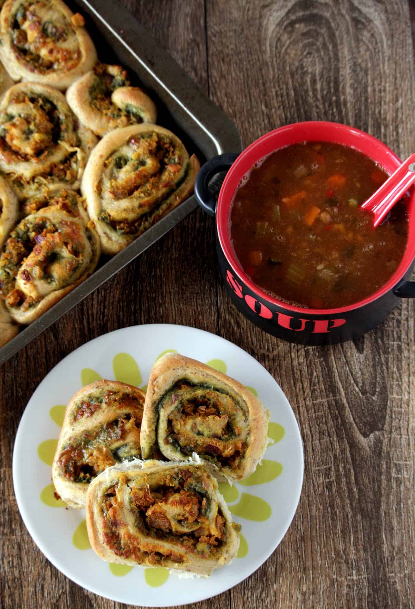 Pull-Apart Potato Stuffed Pinwheels – Potato stuffed Pinwheel Rolls made with Leftover French Fries