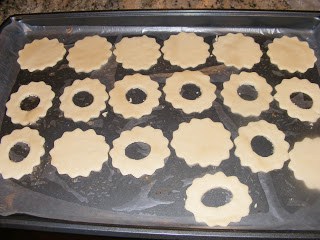 stamped cookies are on plate