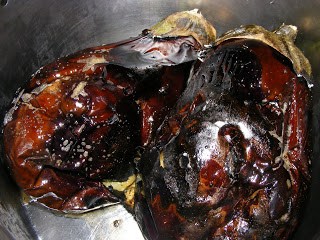 Roasted eggplants.