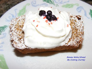 Banana Walnut Bread in a plate