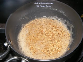 Fry sesame and ghee