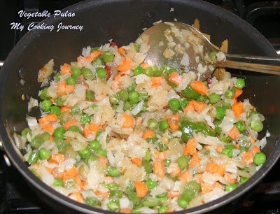 Adding vegetables and cooking.