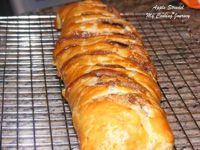Apple Strudel Puff pastry on a wire rack