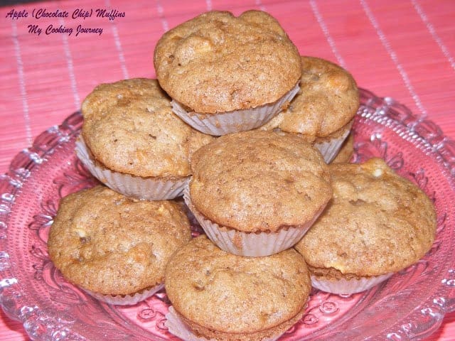 Apple chocolate chip muffin in a Plate