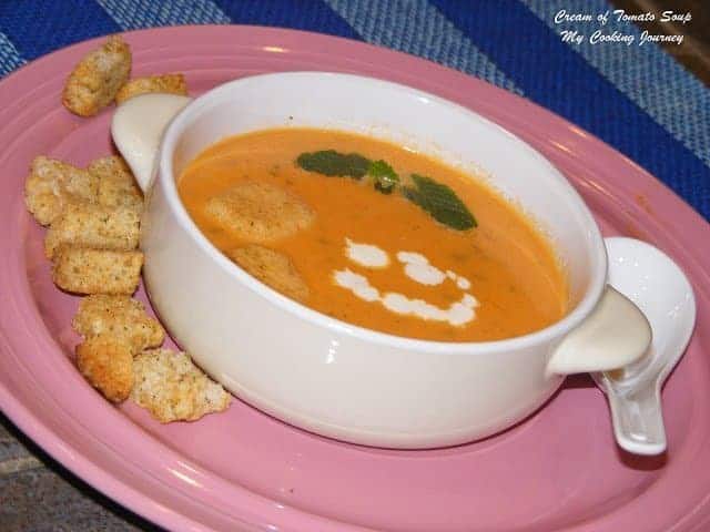 Cream of Tomato Soup in a Bowl