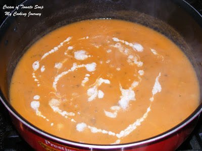 Cream of Tomato Soup simmering