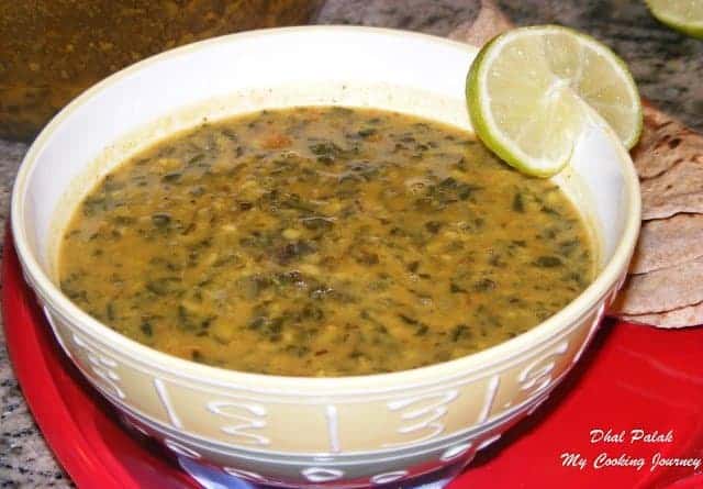 Dhal Palak in a bowl