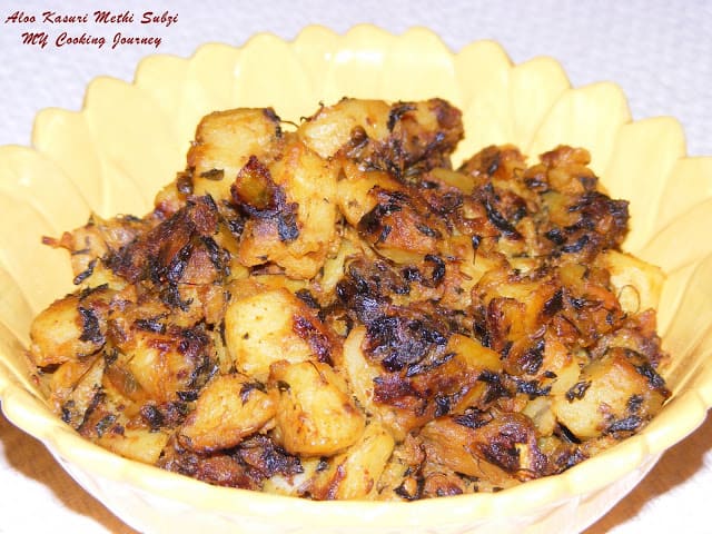 Aloo Kasuri Methi Subzi (Potatoes with dried fenugreek leaves) - My ...