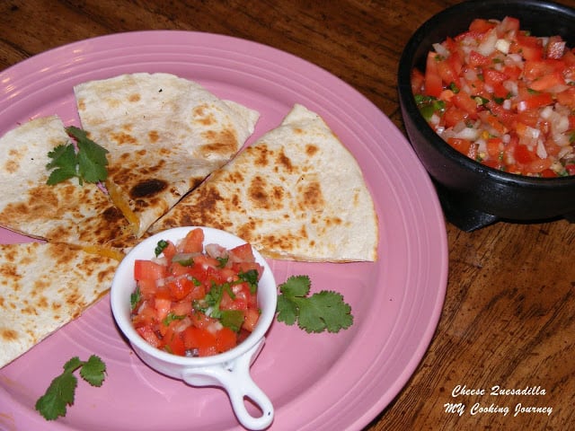 Simple Cheese Quesadila in a plate