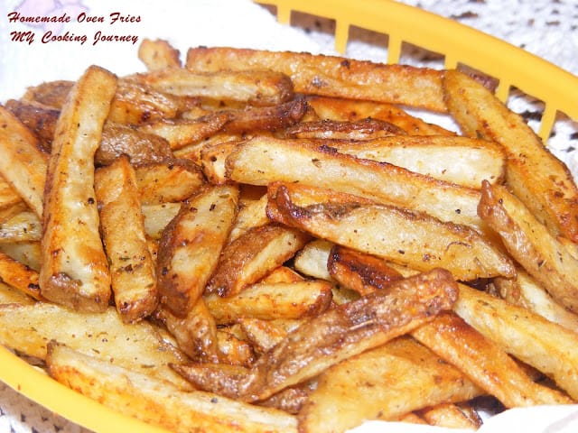 Home made Oven fries in a basket