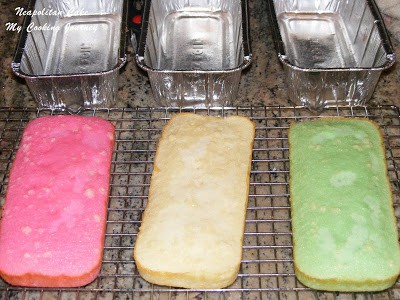 Cakes are baked cooling on a rack