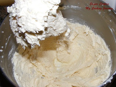 Mixing batter with beater