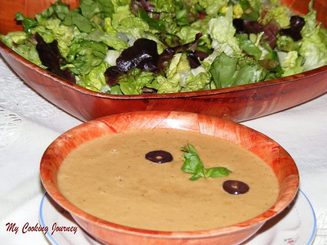 Asian style salad served in a dish.