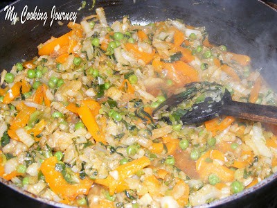 vegetables with seasonings added