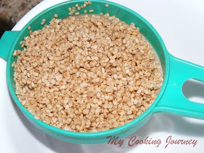 Washing the Seeds in a Bowl