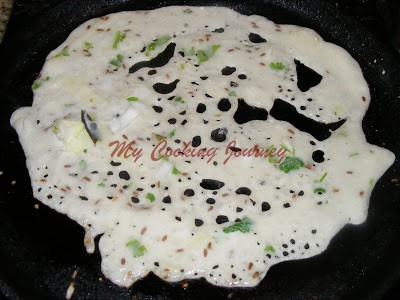 Dosai batter on a pan