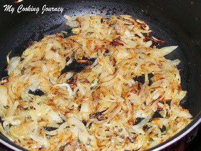 Sauté th onions in a pan to make Caramelized onion.
