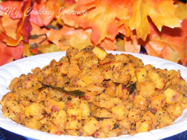 Sweet potato curry served in a bowl.