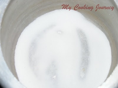 Melting the ingredients in a cooker