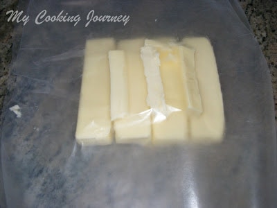 Butter with parchment paper