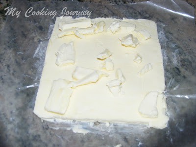 rolling the butter for layering 