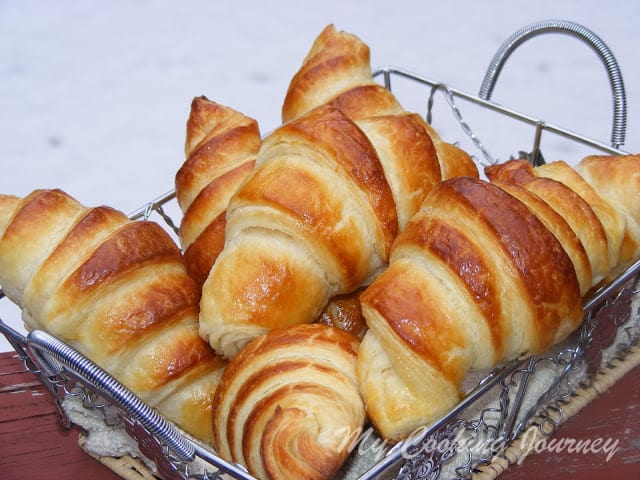 Croissants in a tray