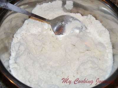 Almond flour in a bowl with spatula