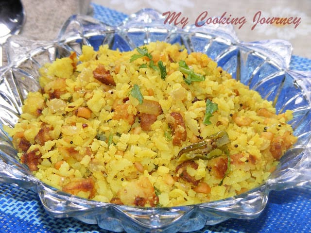 Kanda Batata Poha - Close up view