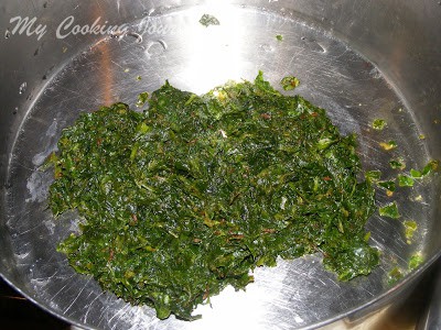 Methi in a pan