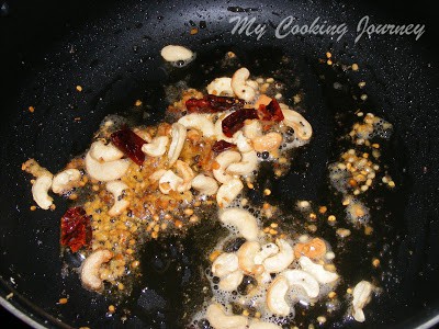 frying the seasoning in oil