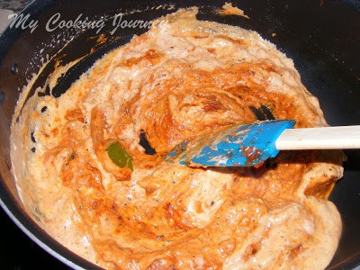 Mixing the ingredients in a Pan