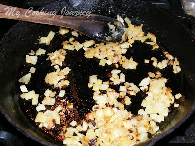 Saute onion in a pan
