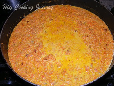 Cooking carrot with milk