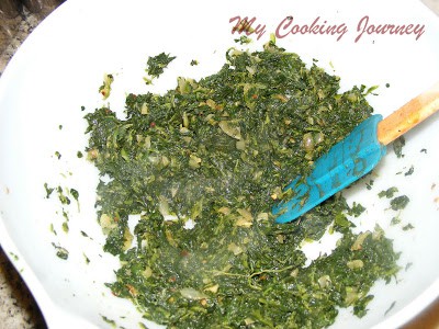 Chopped the spinach and cook