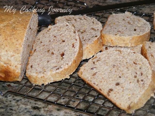 Multigrain Bread baked and cut into slice