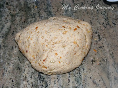 Dough placed on the counter