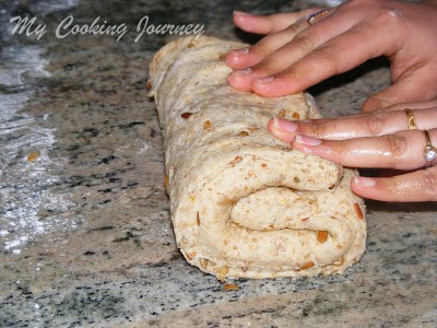 Rolling the dough with hands