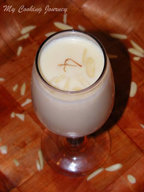 Badam Kheer in a glass cup