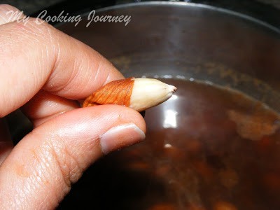 Peeling Almonds