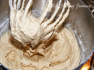Beating the batter with stand  mixer