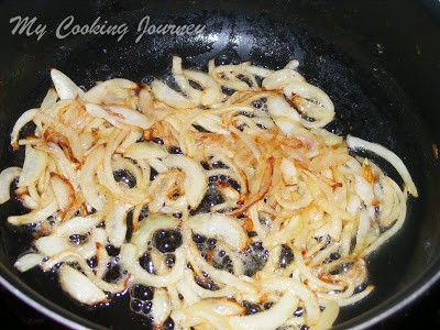 Frying onions in a pan
