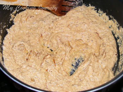 Cooking paste in a pan