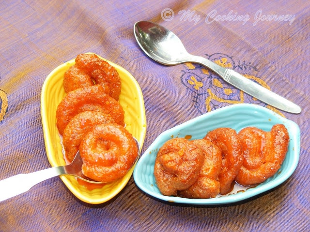 Serving Bengali Jalebi