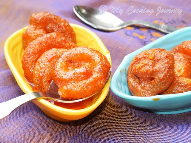 Paneer Jilebi with bowl and spoon