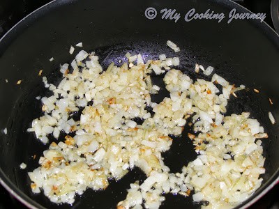 Cooking the onions in a pan