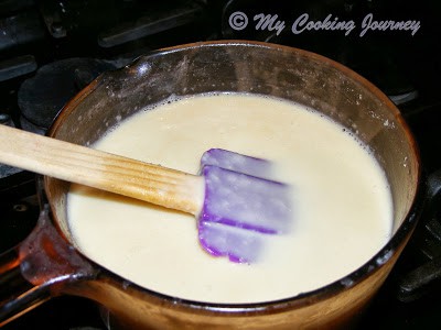 milk and heavy cream with jaggery